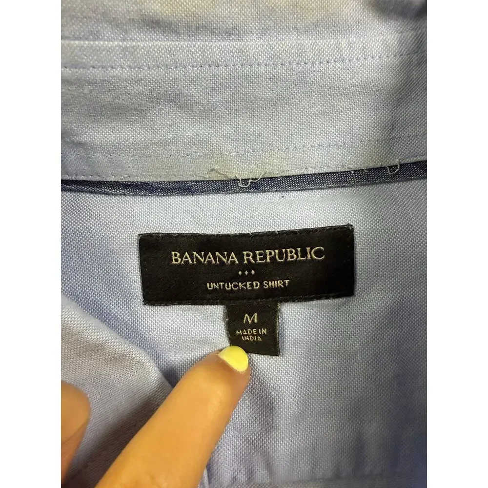 Banana Republic Shirt Mens Medium Light Blue Oxford Button Down‎ Long Sleeve
